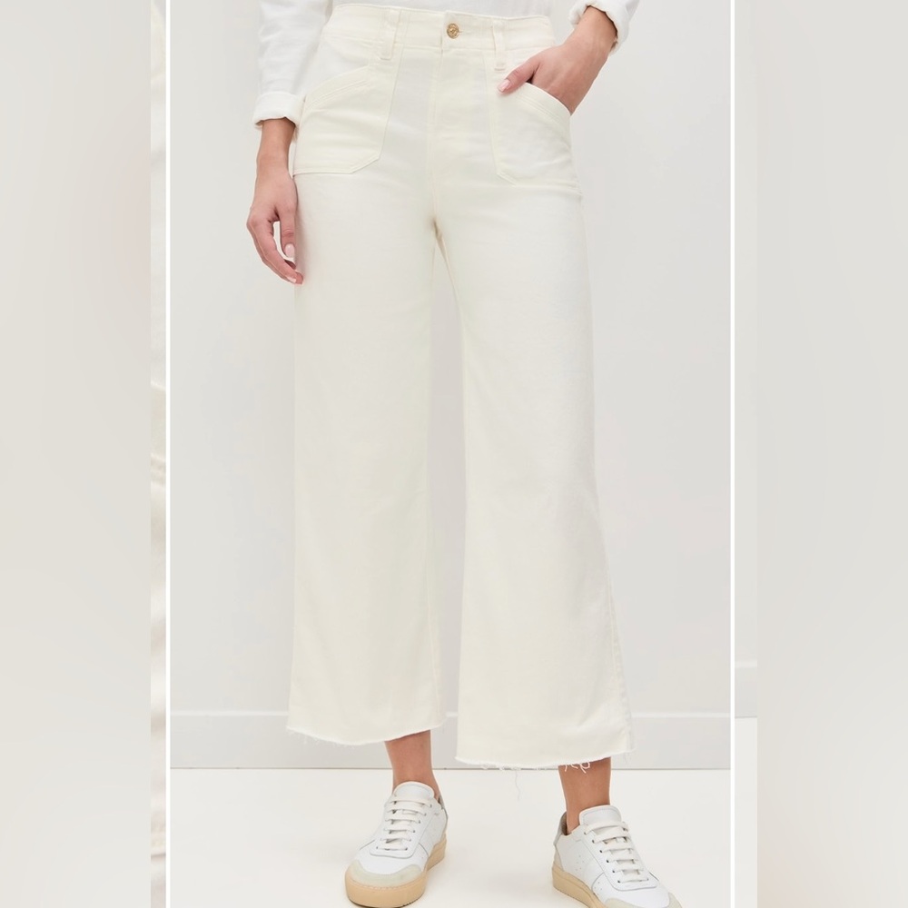 Paige Wide Legged Cropped Jeans